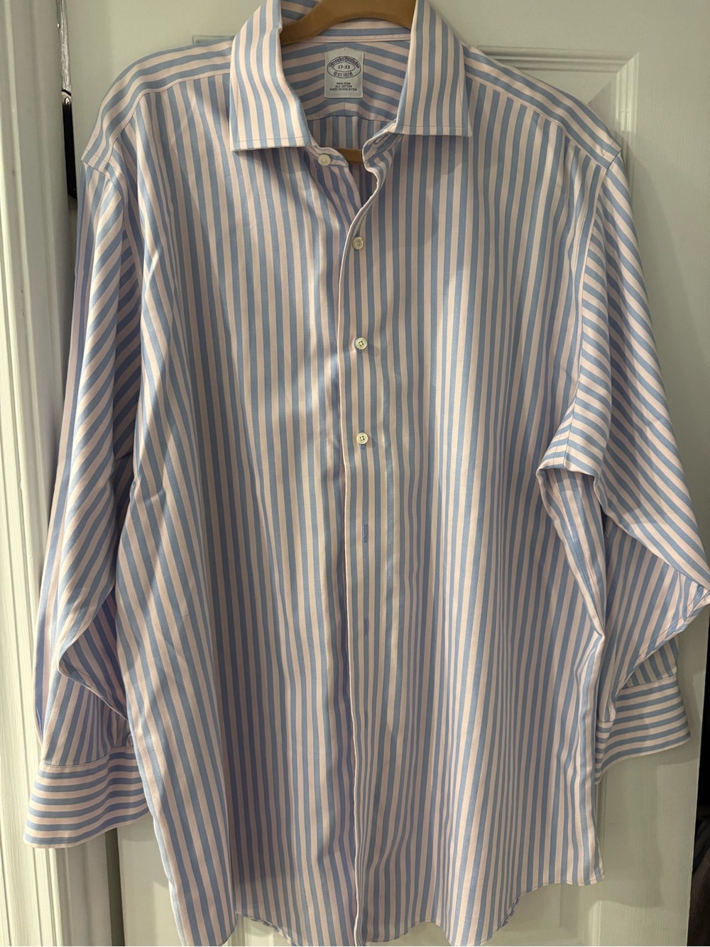 Brooks Brothers Light Blue and White Striped Dress Shirt